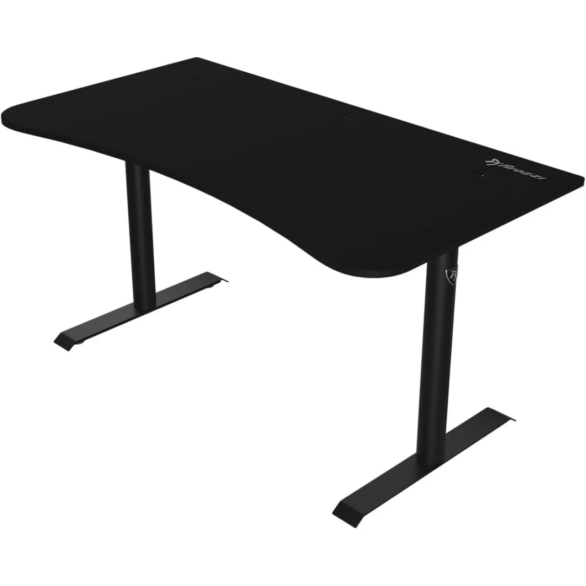 Arozzi Arena Medium Curved Gaming Desk with Washable Microfiber Mouse Pad, 140 cm, Pure Black