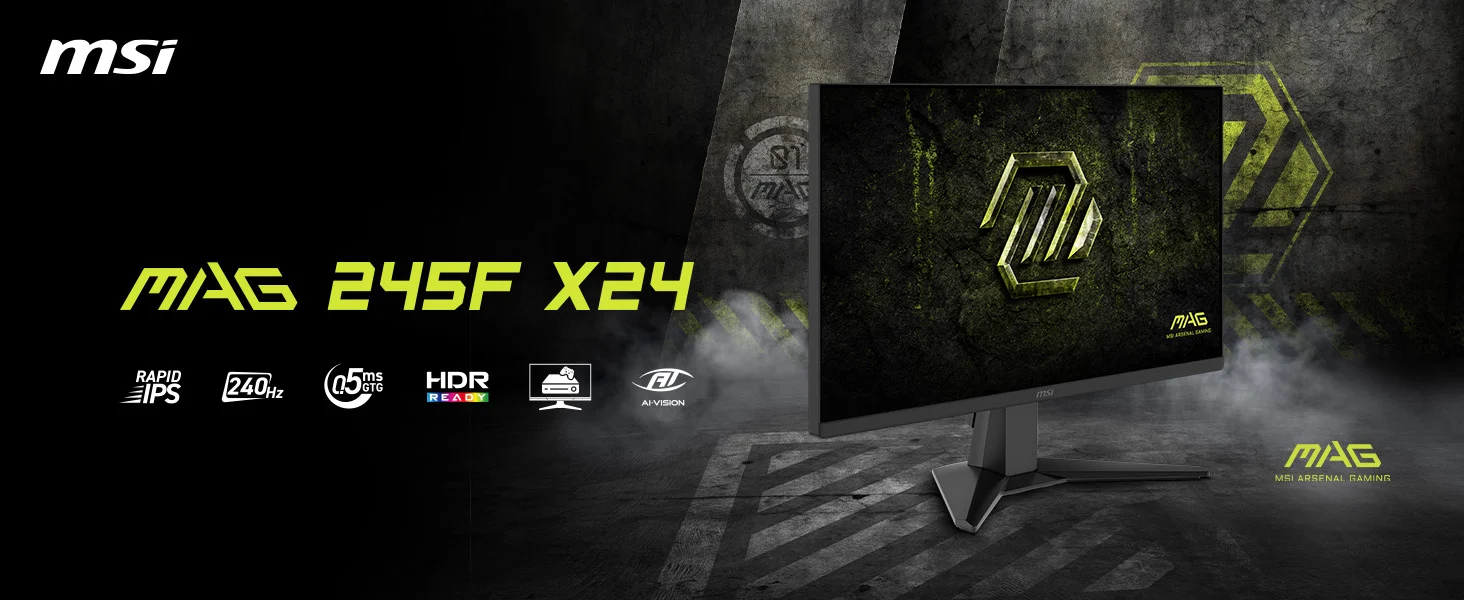 شاشة ألعاب MSI 24 إنش Rapid IPS بدقة FHD ومعدل 240 هرتز وزمن استجابة 0.5 مللي ثانية MAG 245F X24 - Thumbnail 8