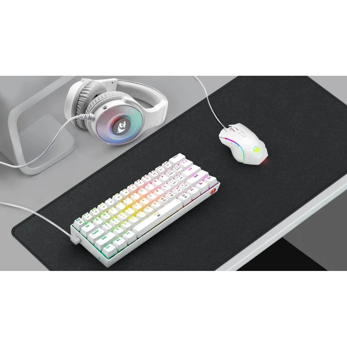 Redragon S129W White Gaming 3-in-1 Combo – K630 Red Switch Keyboard, H350 Pandora 2 Headset & M607 Griffin Mouse - Thumbnail 2