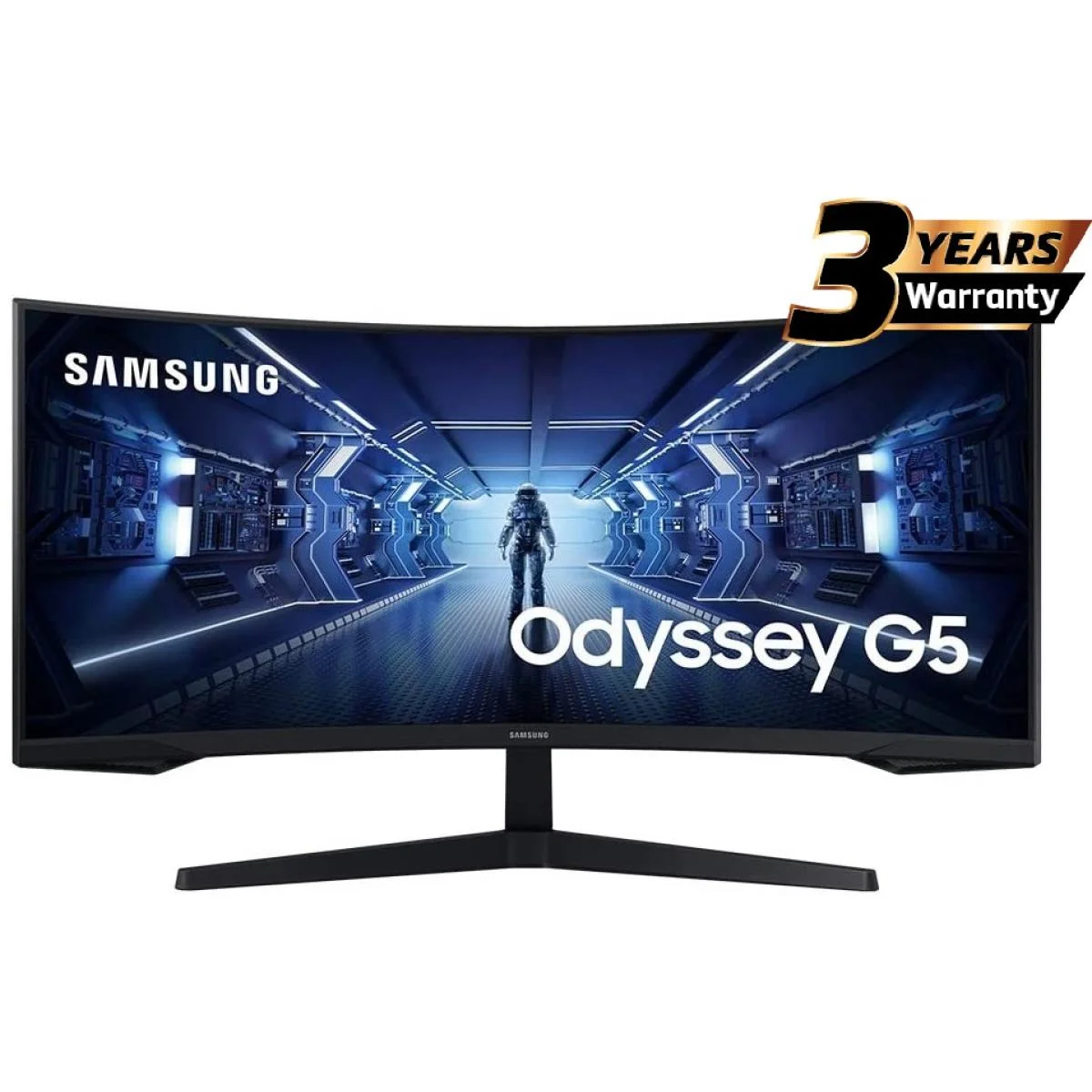 شاشة ألعاب Samsung Odyssey G5 منحنية 34 إنش UWQHD، 165 هرتز، 1 مللي ثانية، VA، HDR10