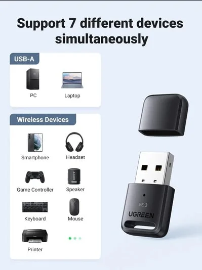 Ugreen 90225 USB Bluetooth 5.3 Adapter for PC - Image 2