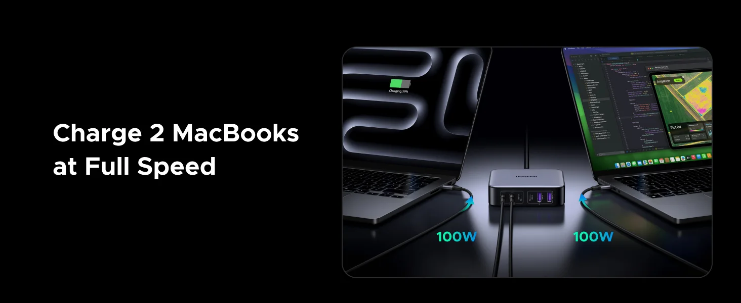 محطة شحن مكتبية Ugreen Nexode بقدرة 200 واط GaN و6 منافذ USB-C - رمادي - Thumbnail 14