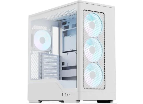 AeroCool D520A White ARGB ATX Mid-Tower Gaming Case with 4 Pre-Installed Fans - Image 4