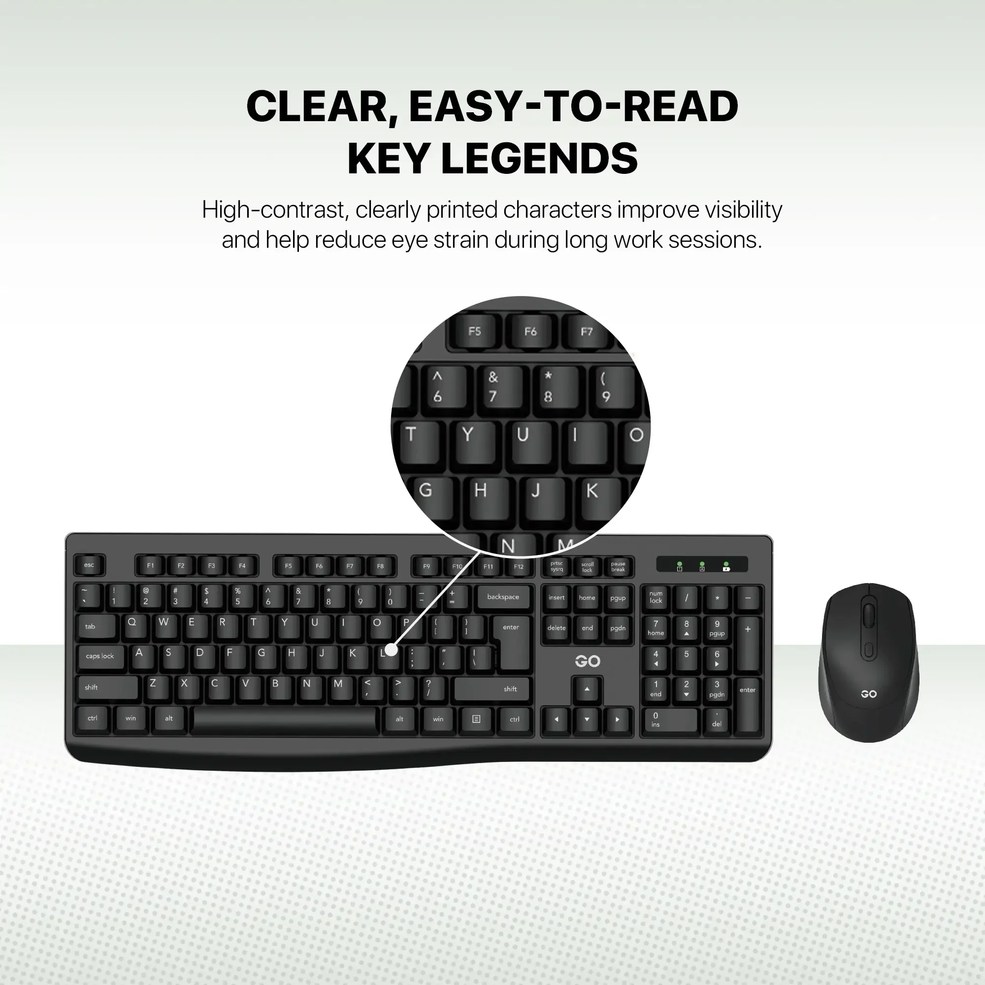 Fantech WK900 GO Wireless Office Keyboard & Mouse Combo with Arabic Keys - Image 5