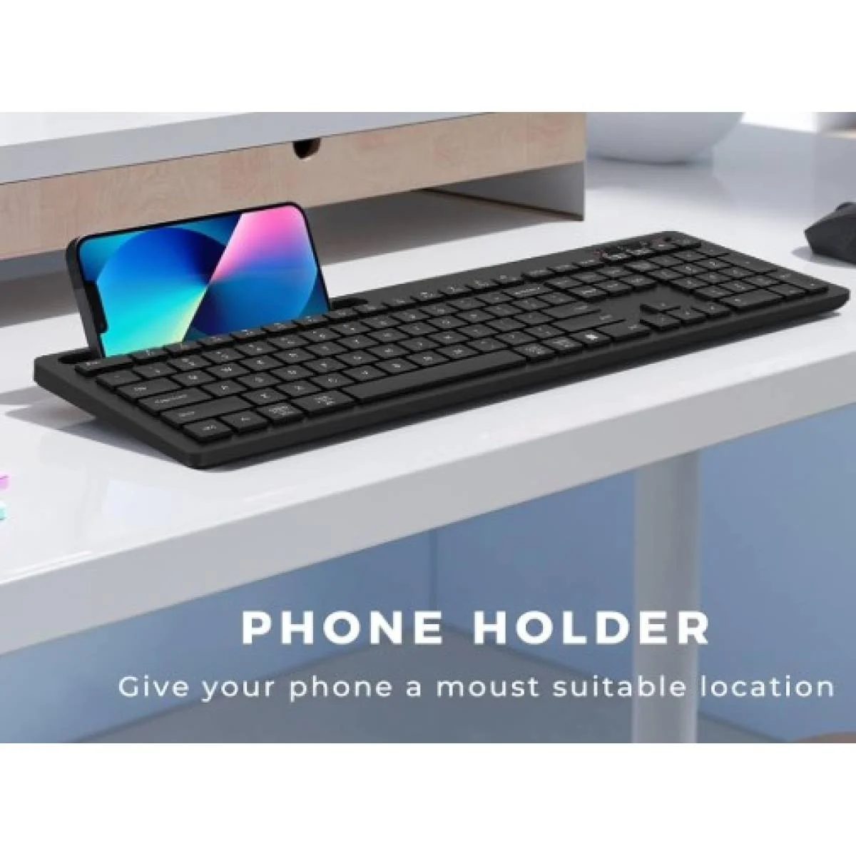 FD K780T Multi-Device Wireless Keyboard with Bluetooth & 2.4GHz, Arabic/English - Image 3