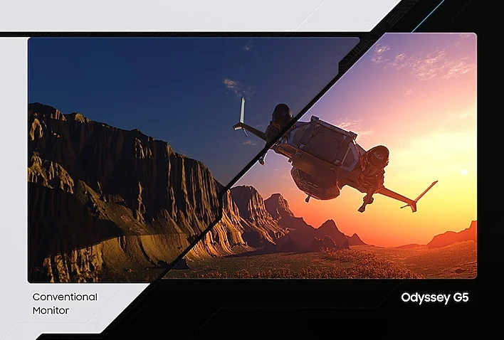 شاشة ألعاب Samsung Odyssey G5 مقاس 34 إنش Ultra-WQHD منحنية، 165Hz، 1ms، HDR، FreeSync Premium - Thumbnail 14