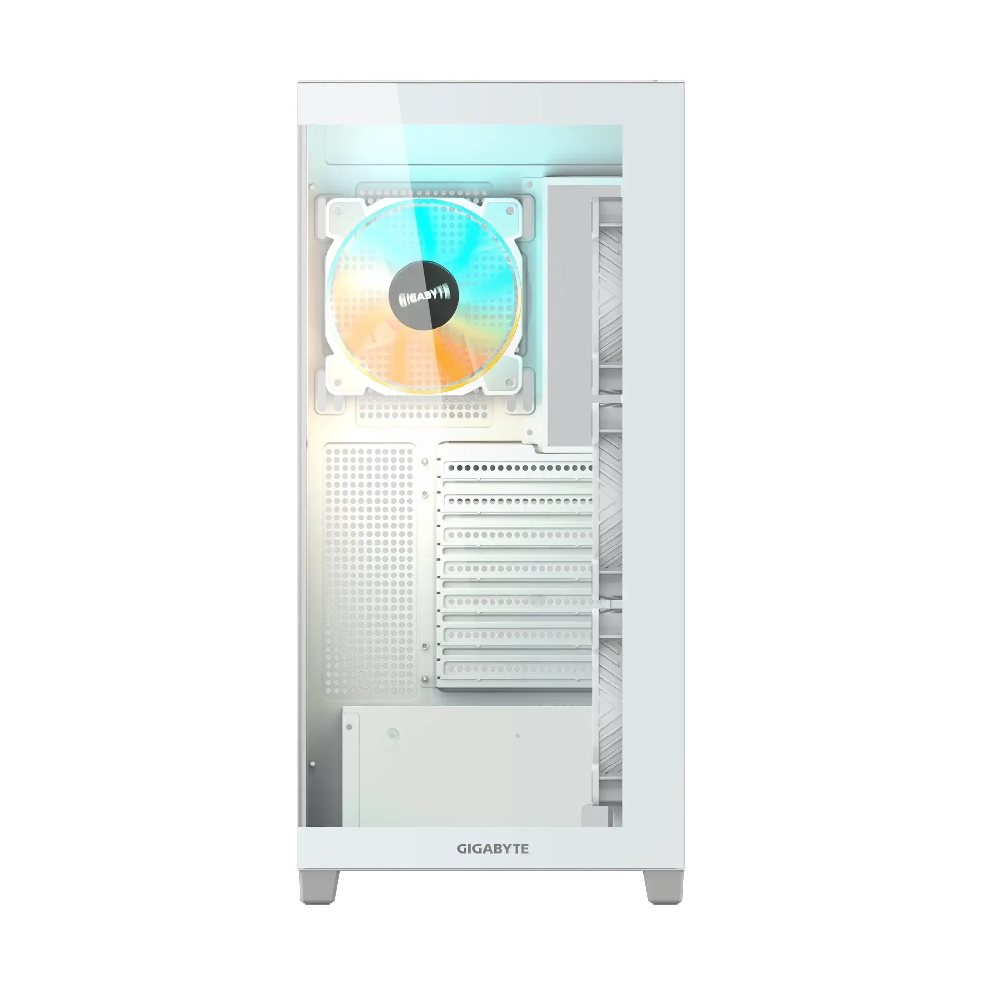 صندوق كمبيوتر ألعاب GIGABYTE C500 Panoramic Stealth ICE زجاج مقوى مع 4 مراوح ARGB - Image 4