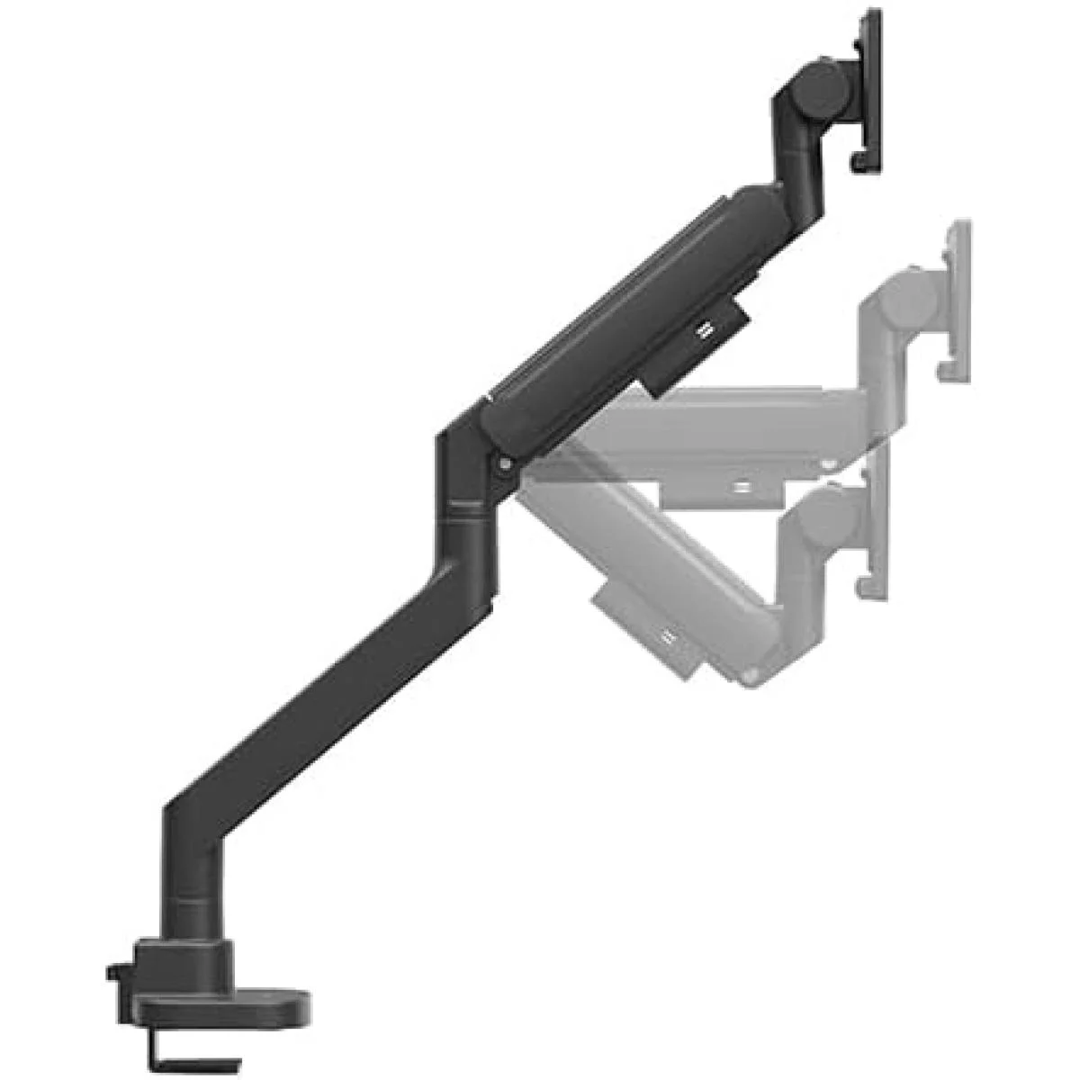 SilverStone ARM15B Single Heavy-Duty Gas Spring Monitor Arm for Up to 57-Inch Monitors, Black - Image 2