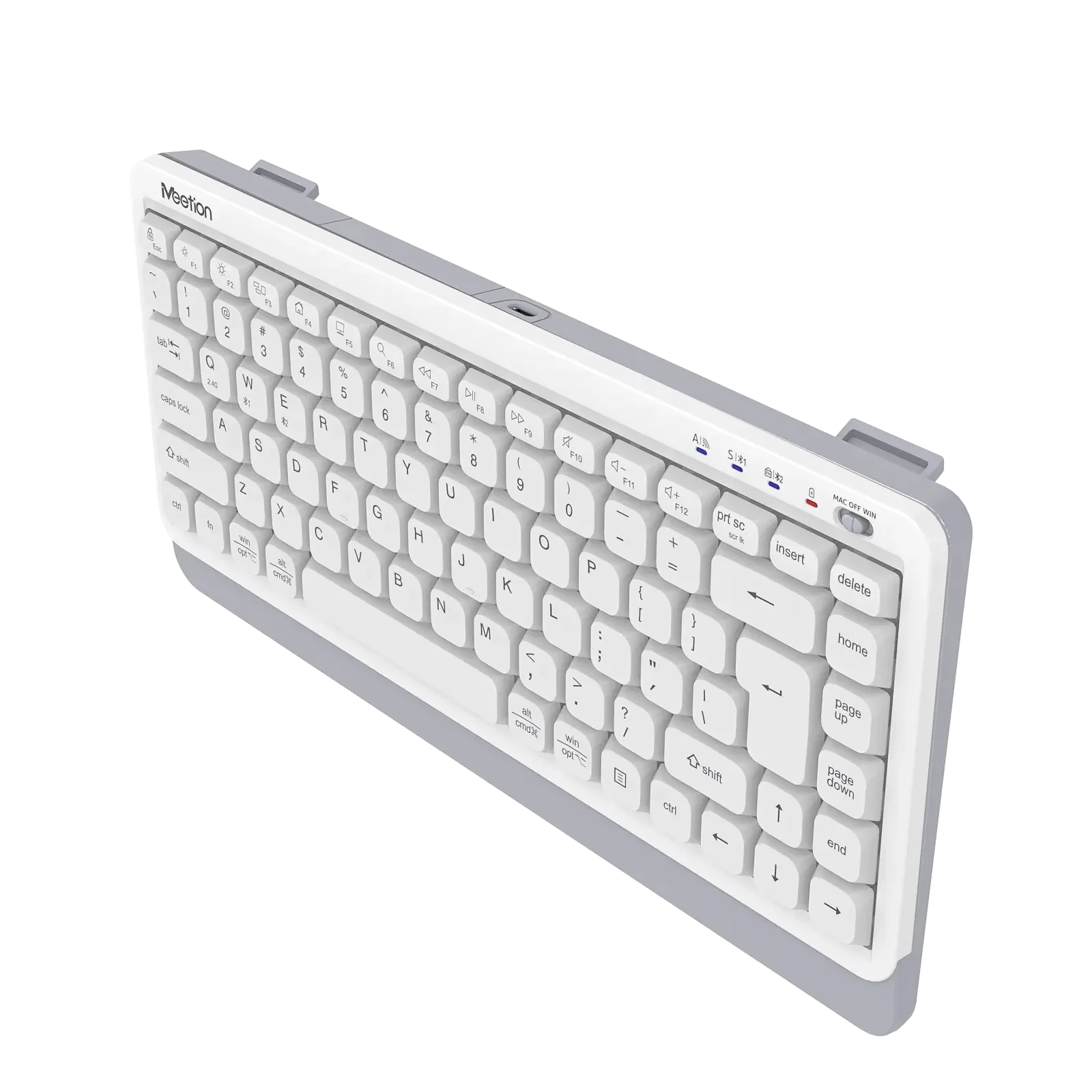 Meetion BTK500 Wireless Keyboard 2.4G + Bluetooth Silent Click Dual Channel White - Image 2
