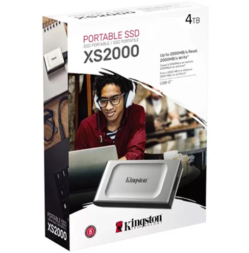 هارديسك خارجي محمول تصميم صغير بحجم الجيب سعة SSD Kingston XS2000 - 4TB - Image 1