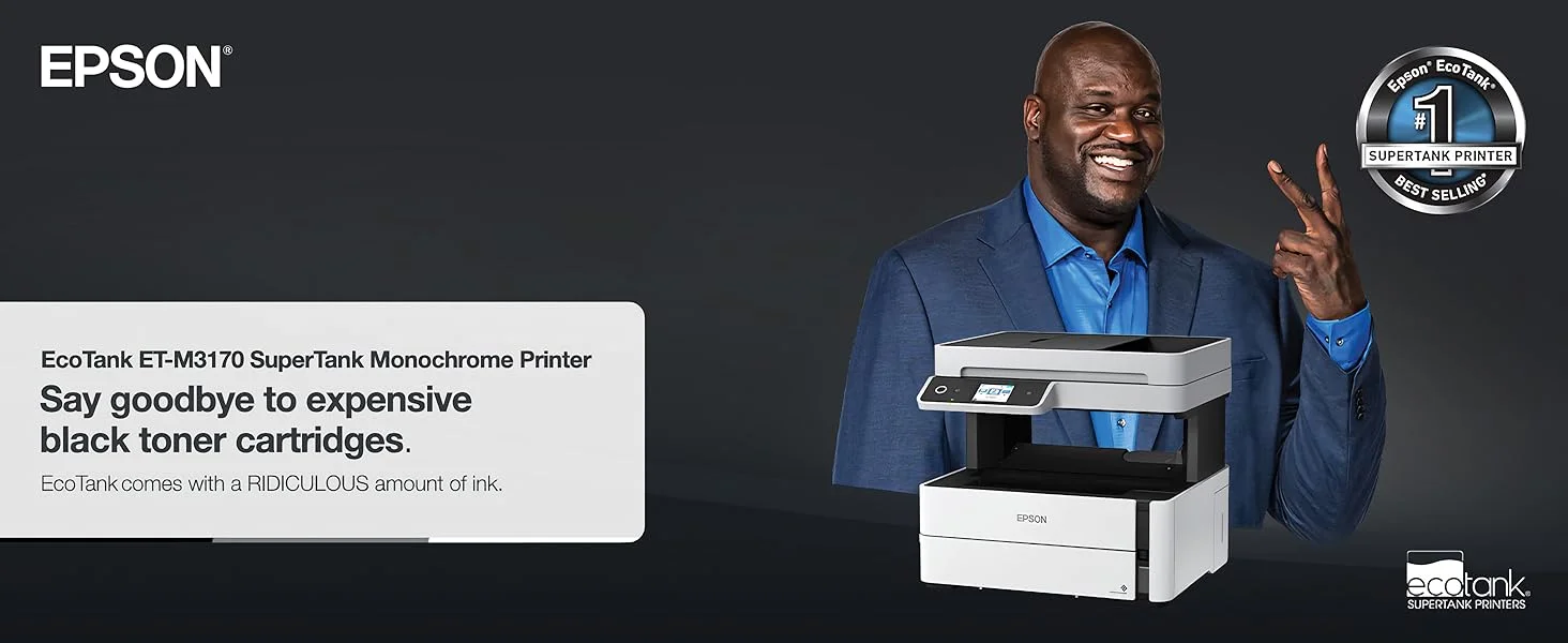 طابعة EPSON EcoTank ET-M3170 نافثة للحبر متعددة الوظائف لاسلكية أبيض وأسود - Image 5
