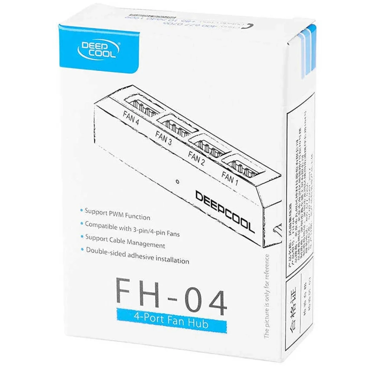 DeepCool FH-04 4-Port PWM Fan Hub for 3-Pin/4-Pin Fans - Image 1