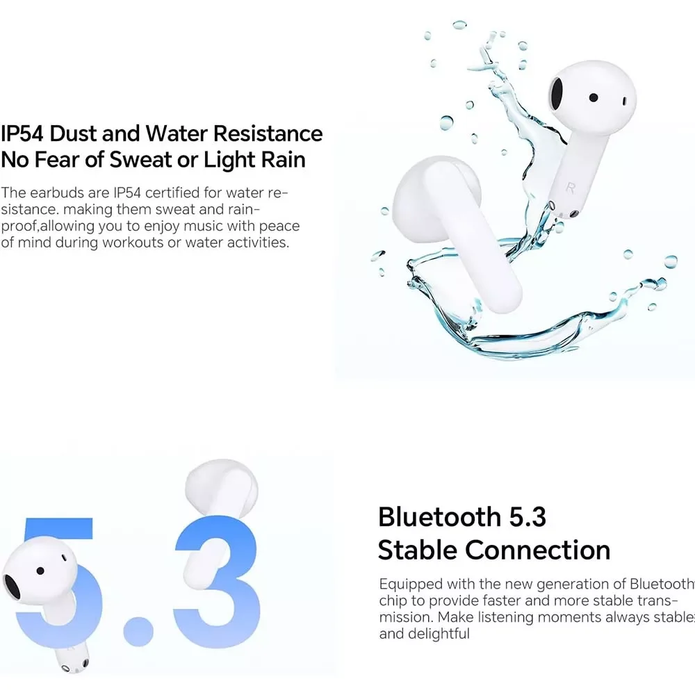HONOR Choice X7e Earbuds with Active Noise Cancelling, White, ORF-ME00 - Thumbnail 5