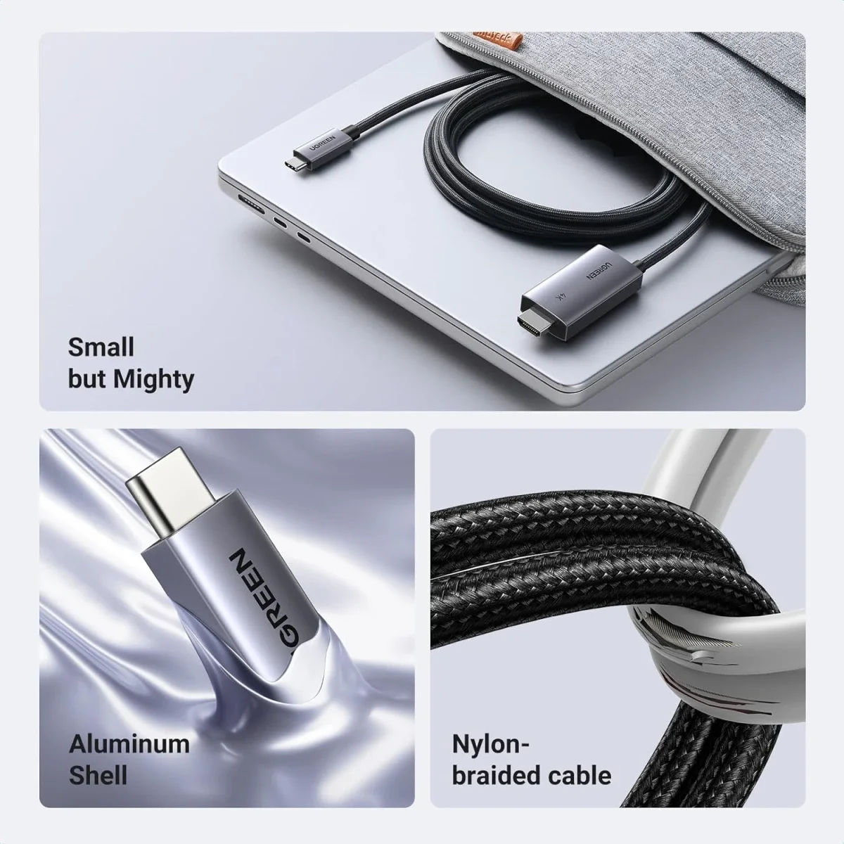 Ugreen USB-C to HDMI Cable with 100W PD Charging, 4K@60Hz, 2M - Image 3