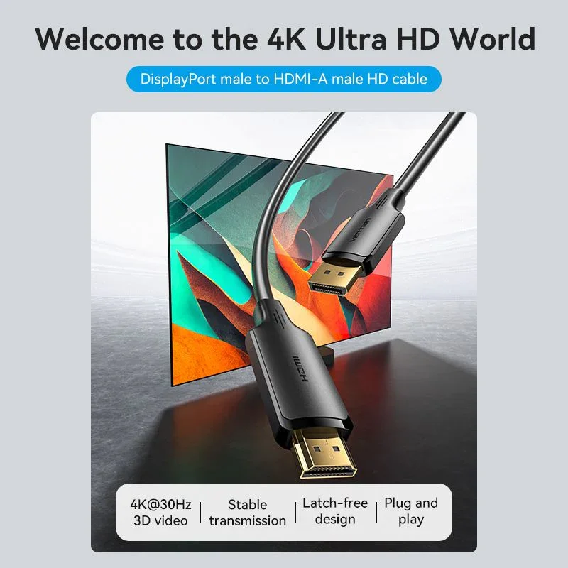 كيبل Vention HFOBJ من DisplayPort إلى HDMI بطول 5 متر، أسود - Image 9