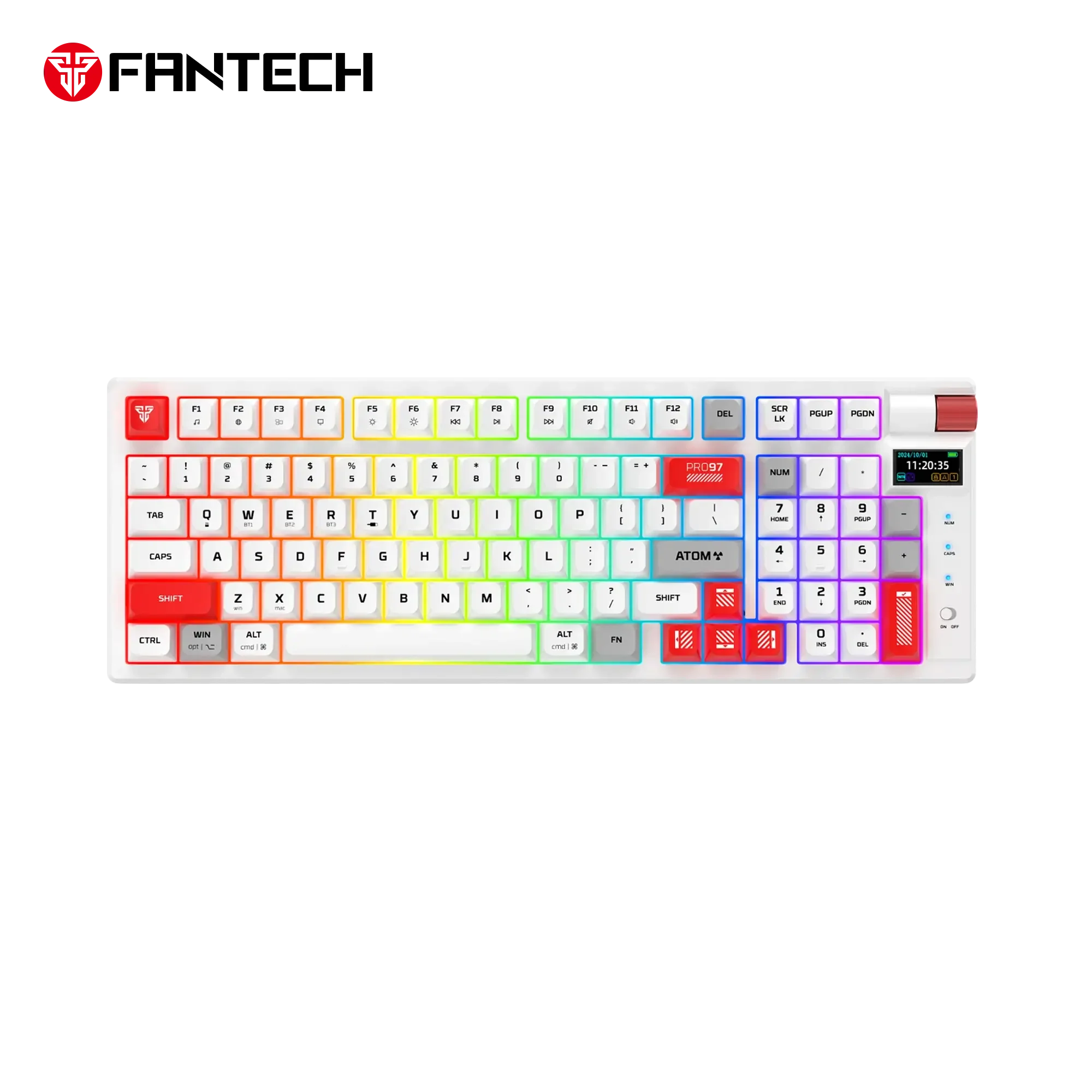 Fantech MK918 Atom Pro97 Wireless Mechanical Gaming Keyboard White - Thumbnail 2