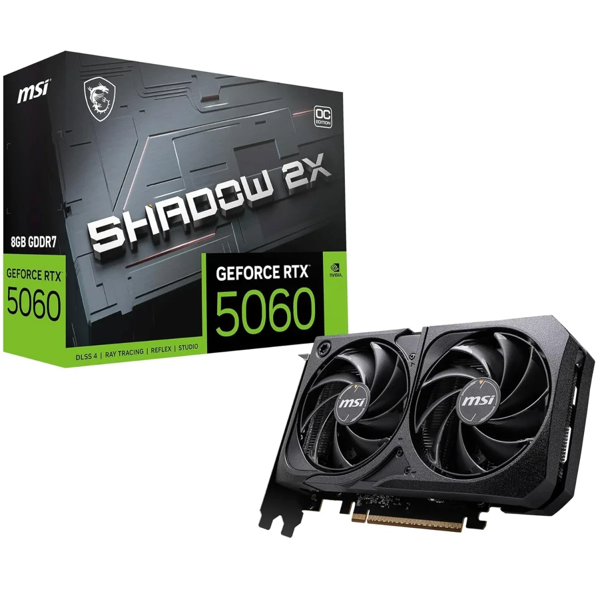 MSI GeForce RTX 5060 Ti 8G SHADOW 2X OC PLUS 8GB GDDR7 Graphics Card