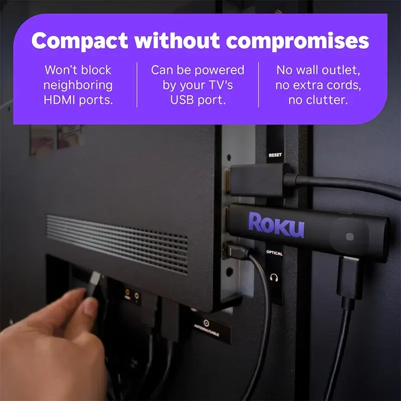 جهاز بث Roku Streamer 3840S2 HD للتلفزيون مع ريموت صوتي، رام 512MB وتخزين 512MB وقنوات مباشرة مجانية - Image 2