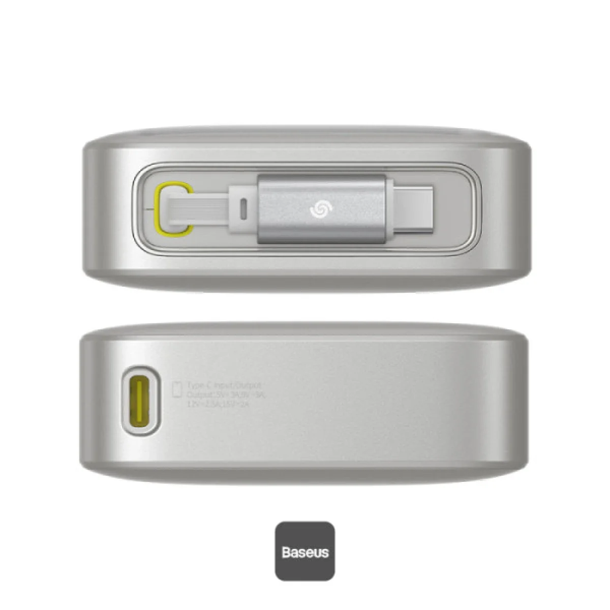 Baseus Free2Pull 20000mAh 65W Power Bank with Retractable USB-C Cable - Black - Thumbnail 2