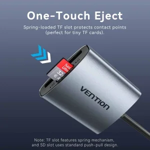 Vention CLOHB 2-in-1 SD 4.0 Card Reader (SD + TF), USB-C - Thumbnail 21