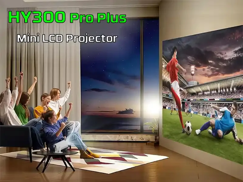 بروجكتر ميني HY300 Pro Plus بتقنية LCD، دقة 720p، Wi-Fi وبلوتوث وبث الشاشة، HDMI-in، تخزين 8GB ورام 1GB، Android 14 (X1BR) - Image 4