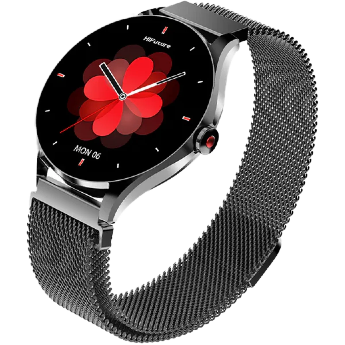 HiFuture AURA 2 Fashion Smartwatch, 1.32-Inch AMOLED Display, Wireless Calling, 100+ Sports Modes, Black