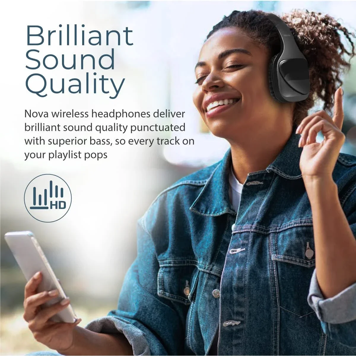 Promate NOVA Wireless & Wired Hi-Fi Stereo Headphones with MicroSD, FM Radio and AUX - Black - Thumbnail 4