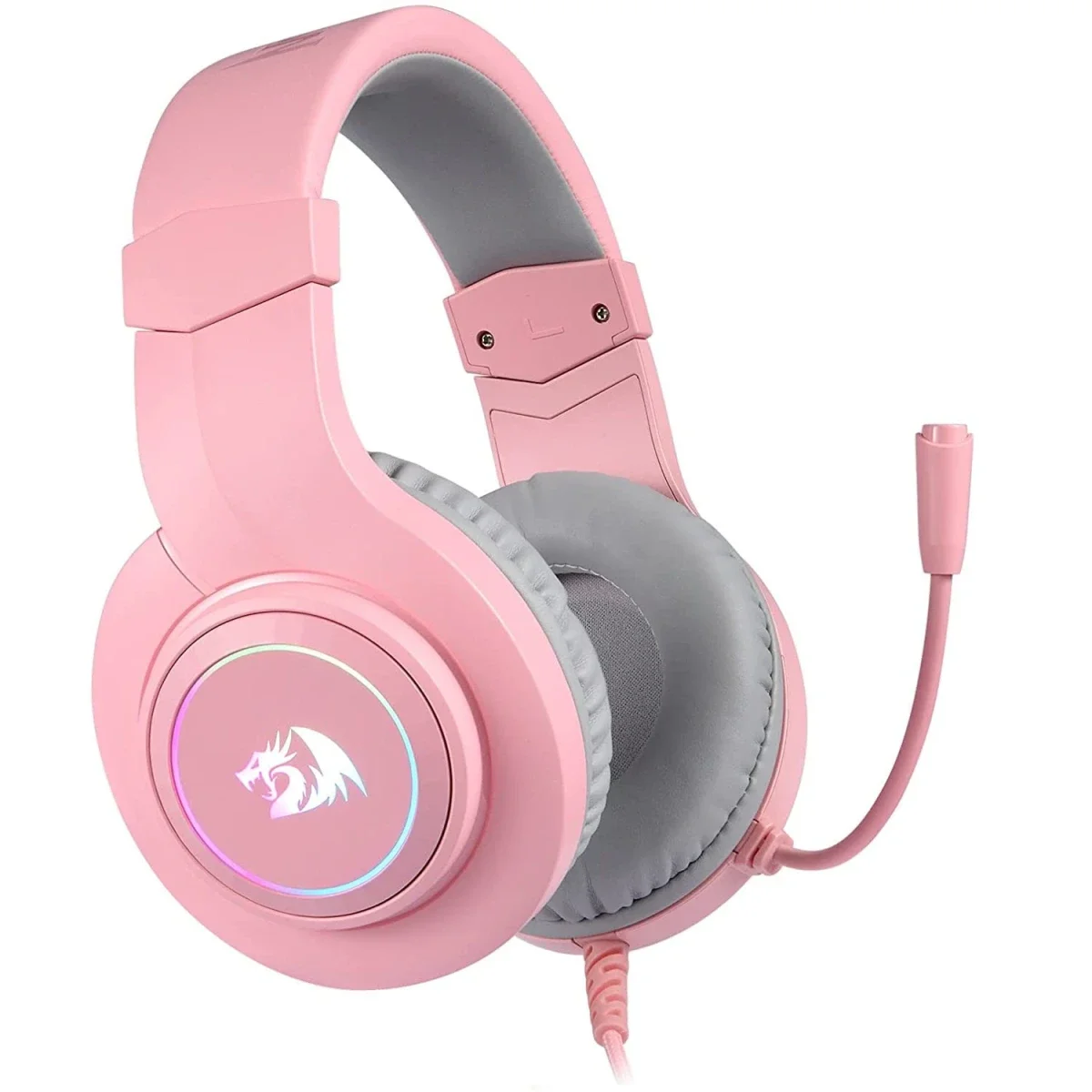Redragon H260 Hylas Pink RGB Gaming Headset with Microphone - Thumbnail 2