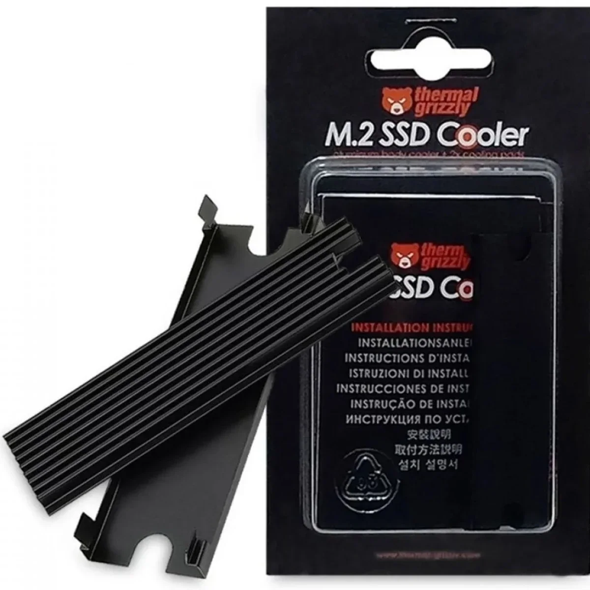 مبرد Thermal Grizzly NVMe M.2 SSD سلبي مع مشتت حراري لوحده M.2 2280 SSD