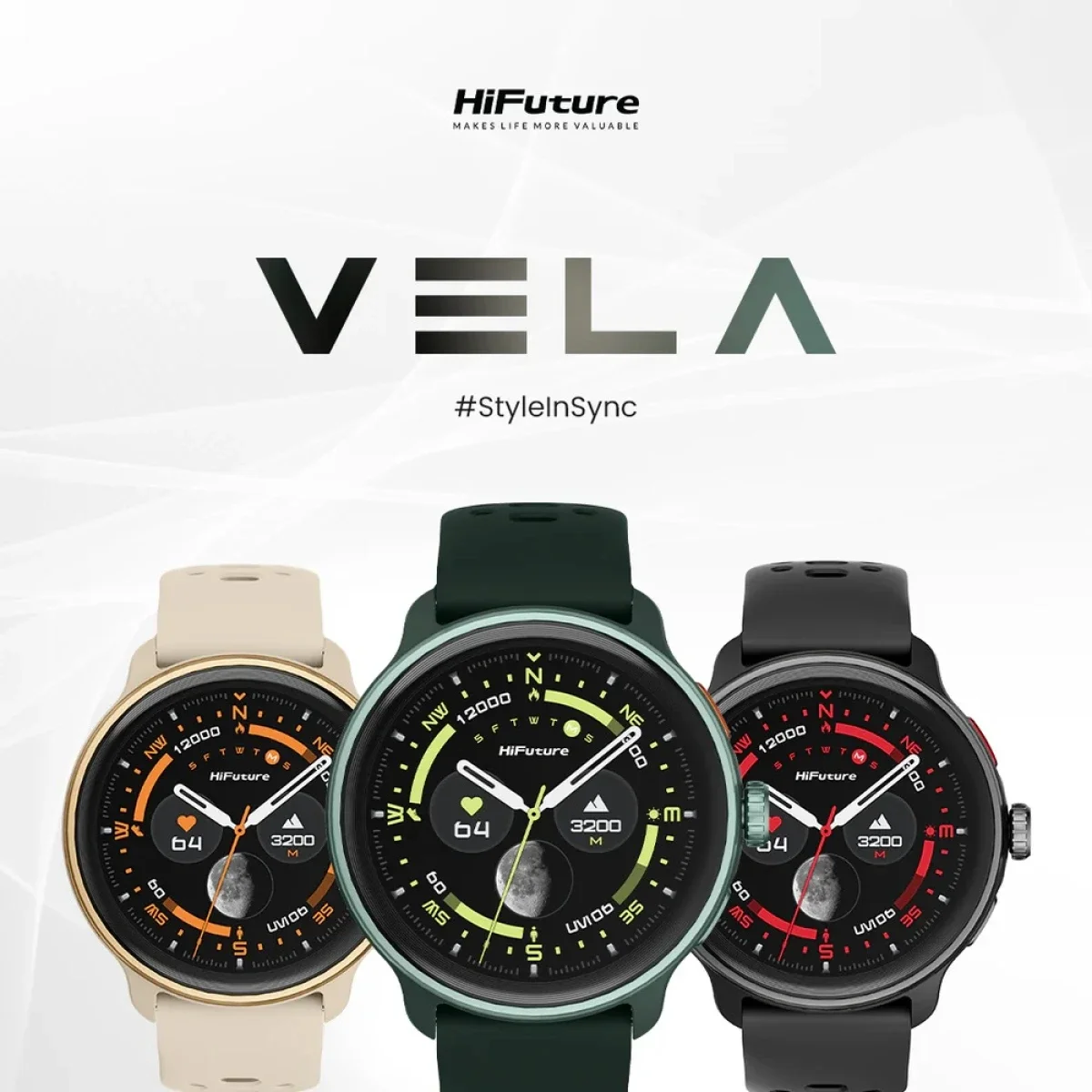 ساعة ذكية HiFuture VELA مقاس 36 مم بشاشة AMOLED 1.43 إنش وGPS ومقاومة للماء 5ATM - أخضر داكن - Thumbnail 2