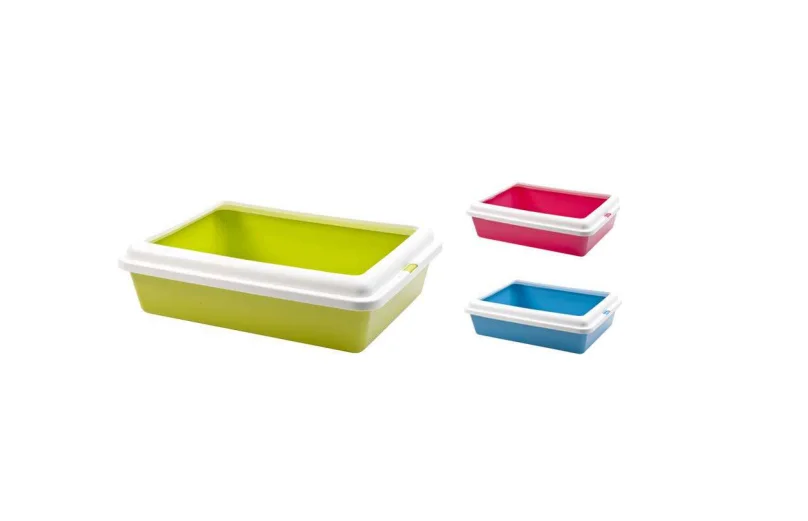 Silvestro Plastic Open Cat Litter Tray with Frame, 49 x 38 x 14 cm