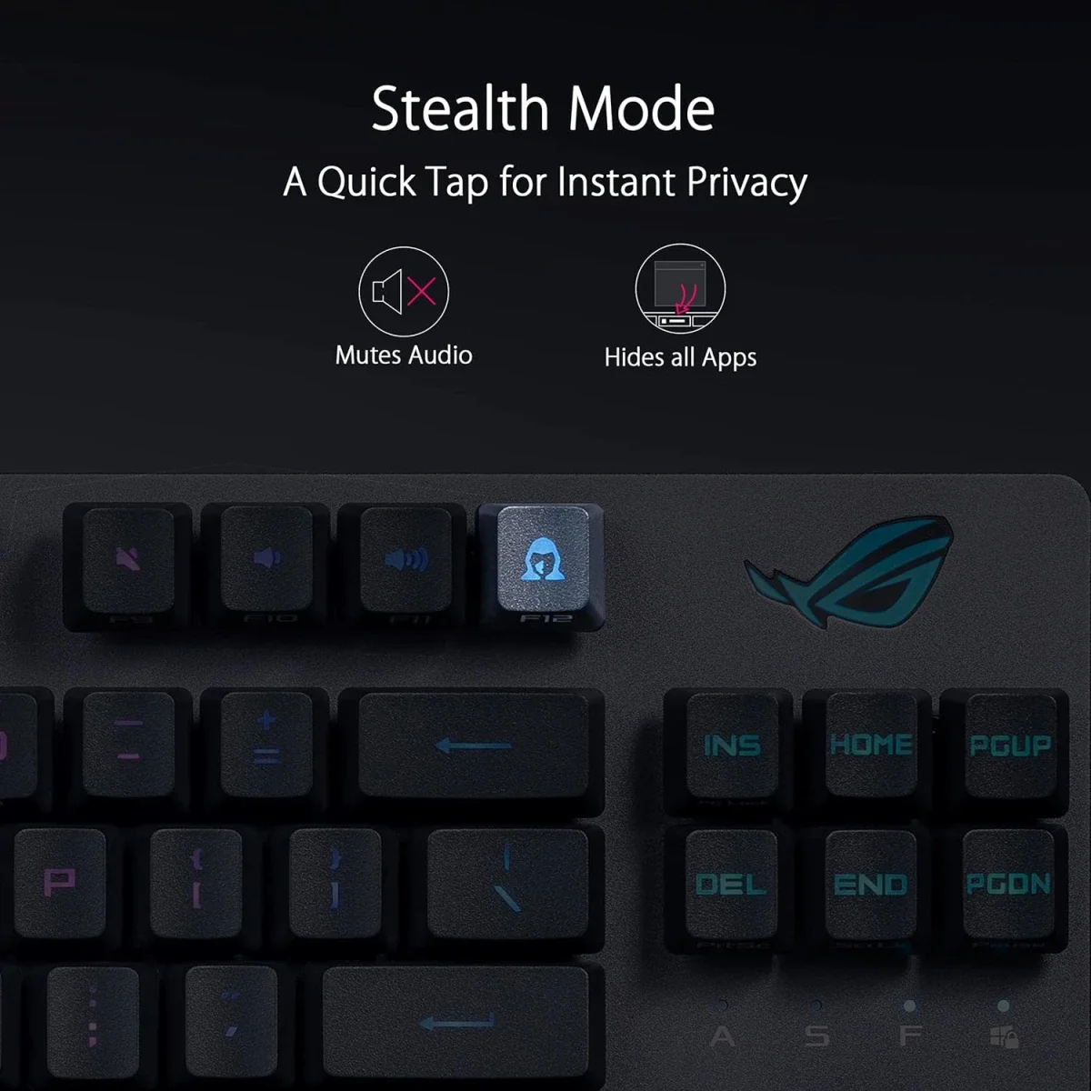 كيبورد ألعاب Asus ROG Strix Scope RX TKL Wireless Deluxe لاسلكي، سويتش RX Red، 1000Hz، أسود - Thumbnail 6