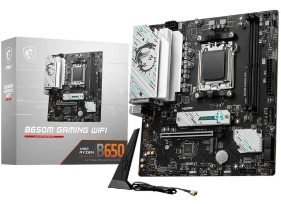 لوحة أم MSI mATX للألعاب AM5 DDR5 وPCIe 4.0 وM.2 Gen4 B650M GAMING WIFI 6E