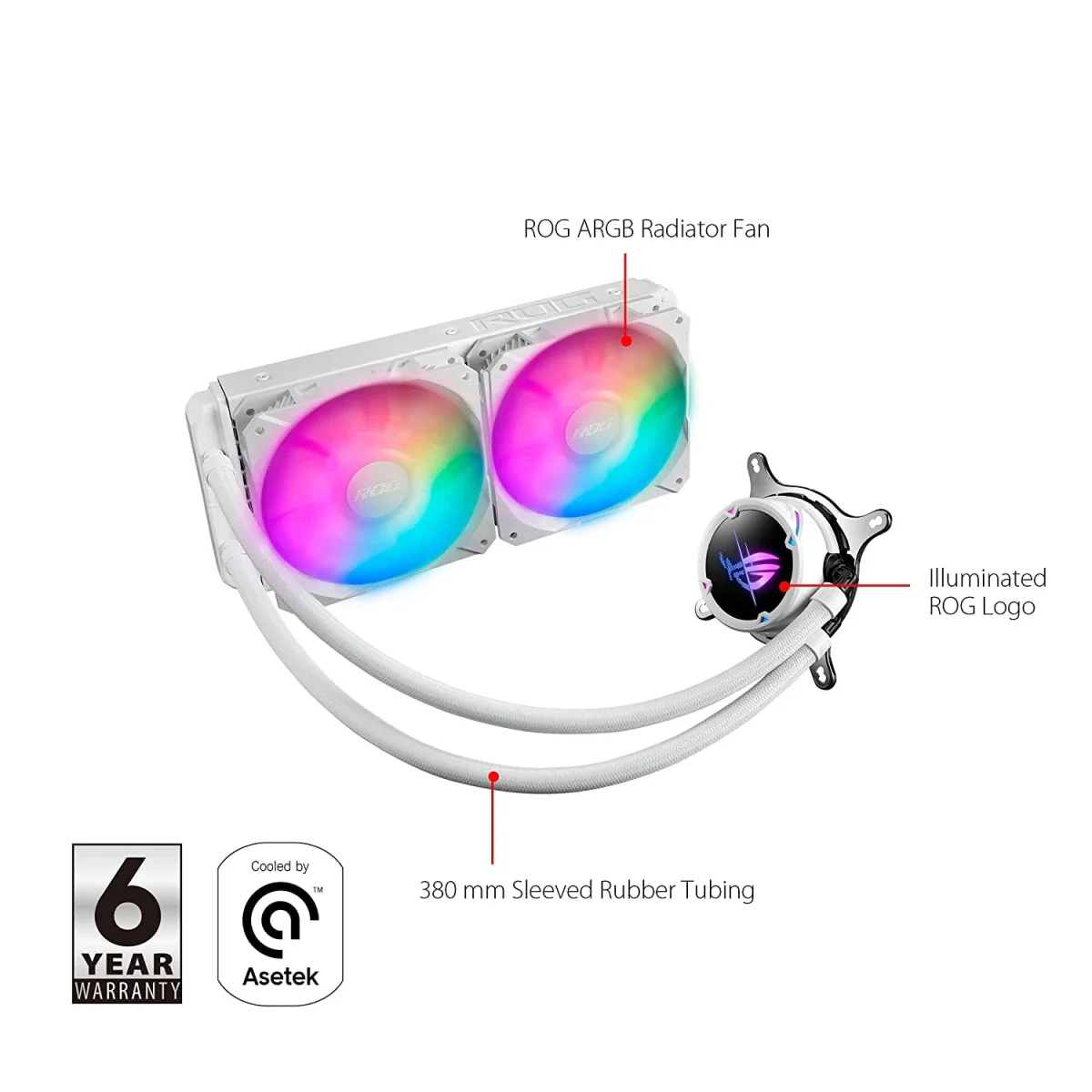 Asus ROG Strix LC II 240 ARGB AIO Liquid CPU Cooler White - Thumbnail 5