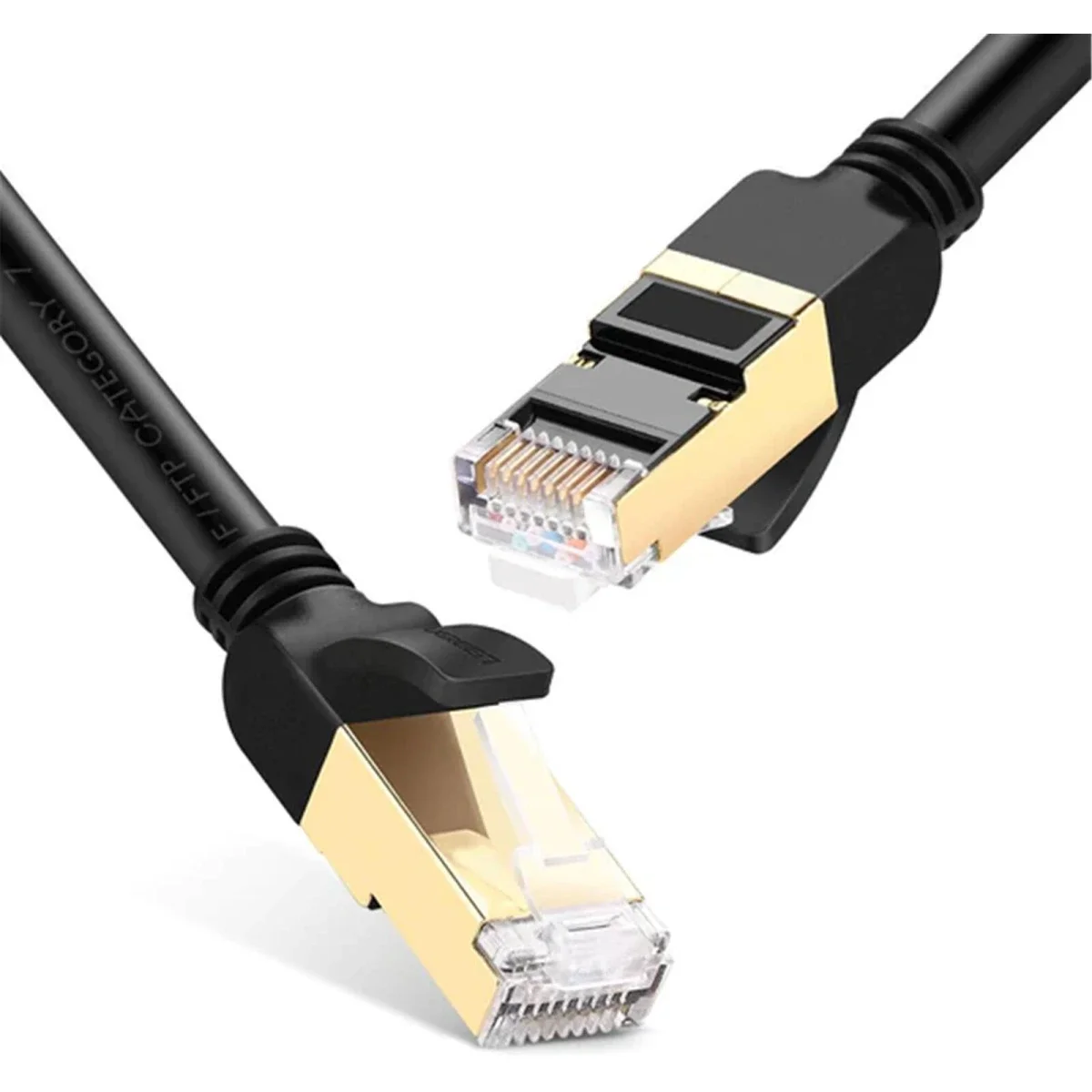 كيبل شبكة إيثرنت Ugreen Cat 7 محمي RJ45 بطول 2 متر، أسود
