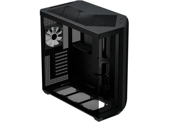 APNX V1 Black Dual-Chamber Panoramic ATX Mid-Tower Gaming Case with 4 ARGB Fans - Thumbnail 5