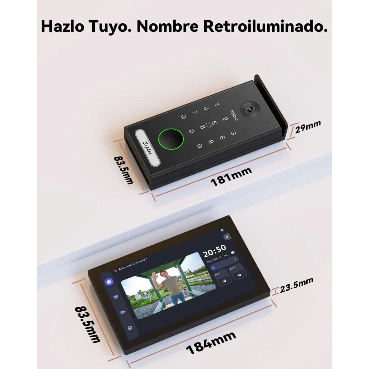 IMOU VDP7 5MP 2-Wire Video Doorphone Kit with 7-Inch Touch Screen VO1-5M0R / VH1-7A0S - Thumbnail 10