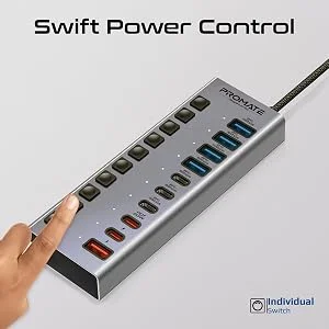 موزع Promate GegaHub-5G متعدد المنافذ USB-C 10 في 1 بسرعة 5Gbps وشحن PD بقوة 20W - Thumbnail 10