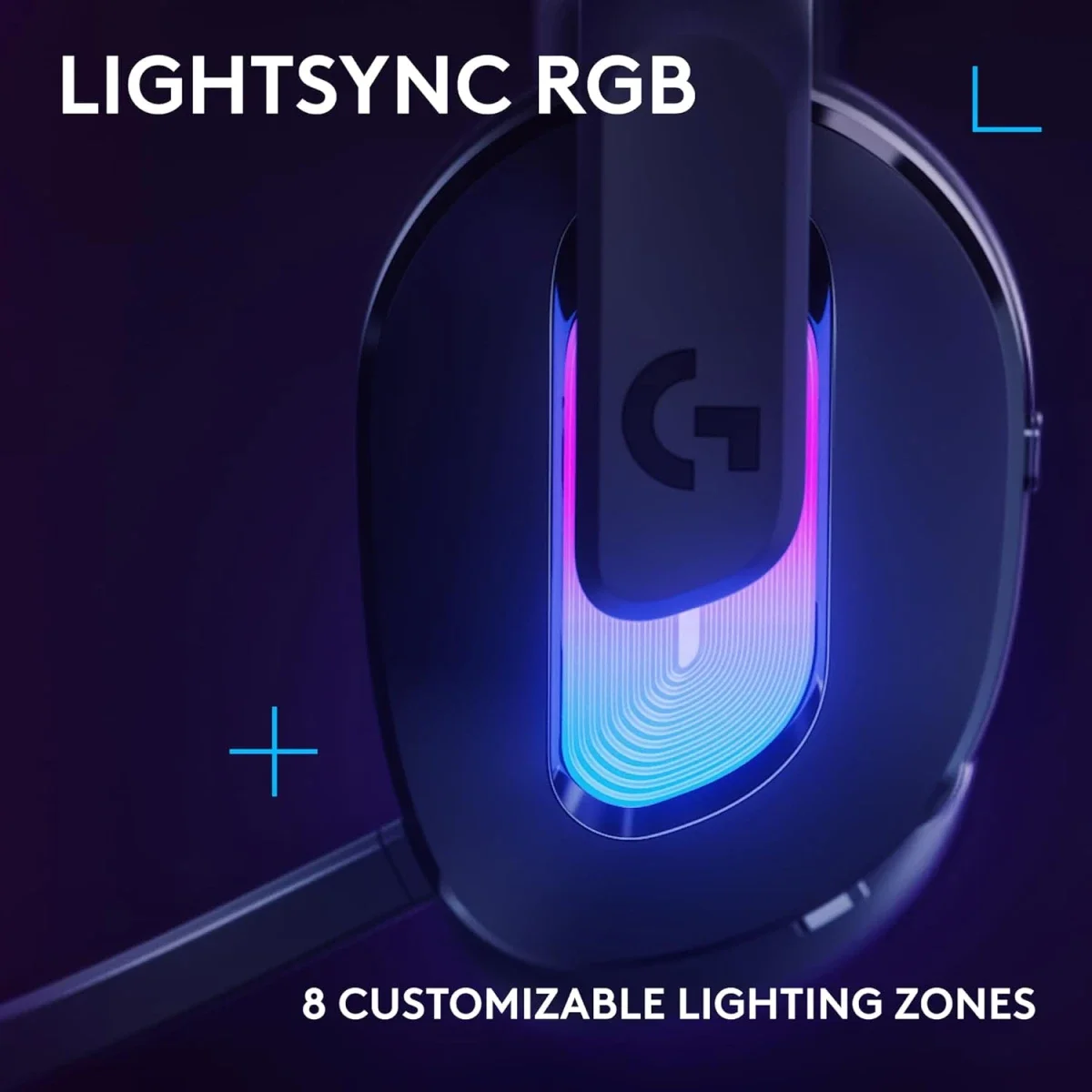 سماعة ألعاب Logitech G522 لاسلكية LIGHTSPEED مع RGB، أسود - Image 2
