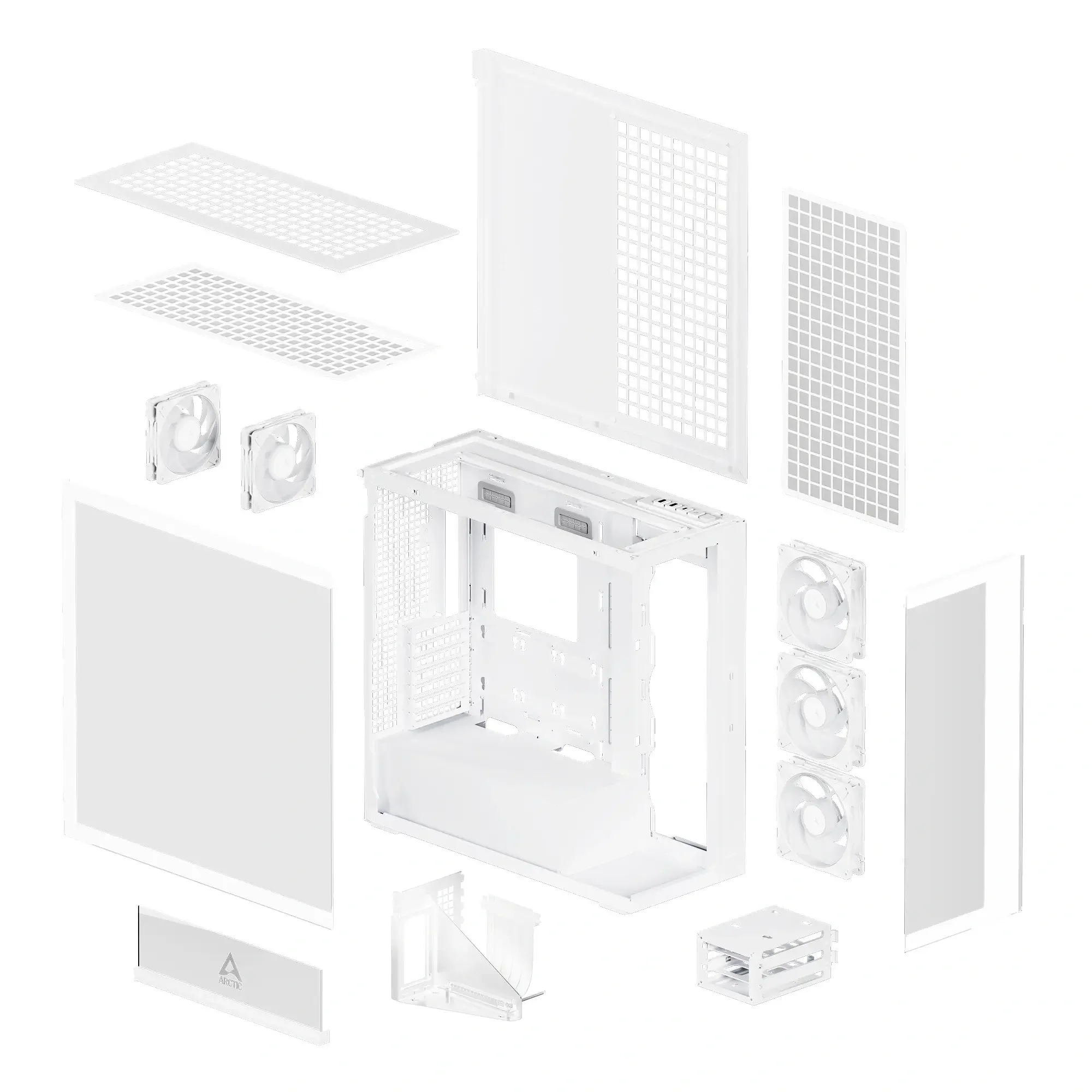 ARCTIC Xtender VG White Clear Glass Premium E-ATX PC Gaming Case - Thumbnail 6