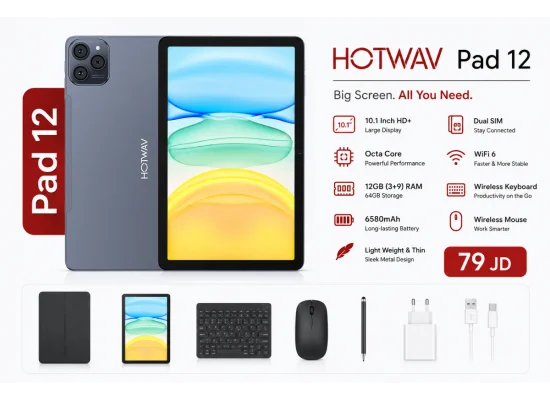 تابلت HOTWAV Pad 12 10.1 إنش HD بنظام Android 15 وتردد 120Hz وذاكرة 3+9GB وسعة 64GB وبطارية 6580mAh - Image 2
