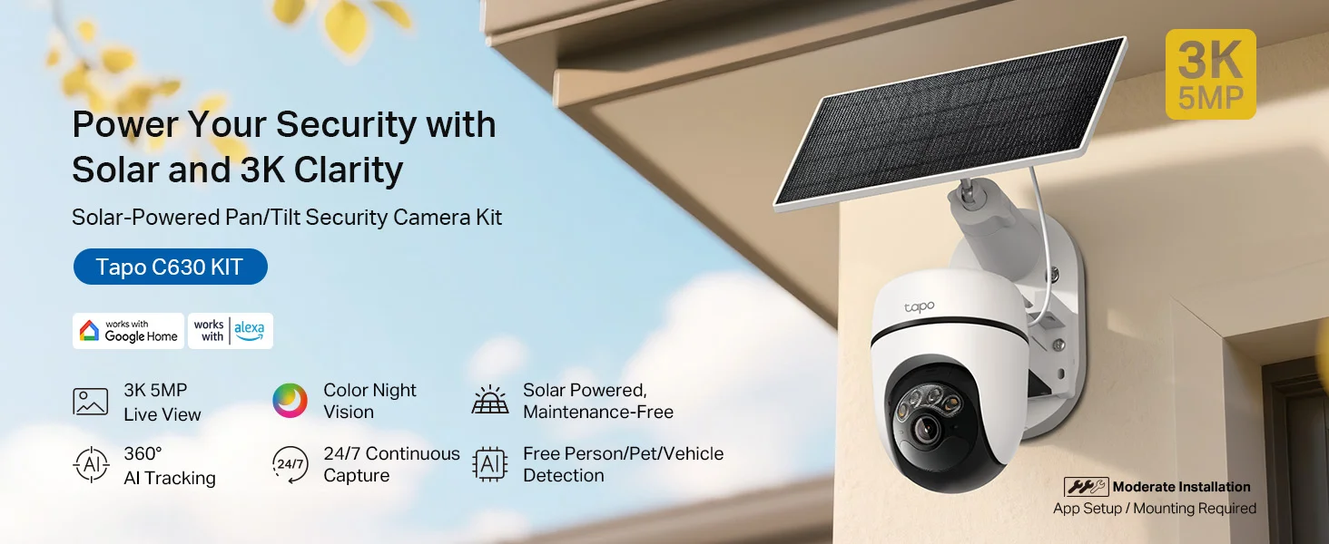 TP-LINK Tapo C630 KIT 3K 5MP Solar Outdoor Wireless Security Camera - Image 13
