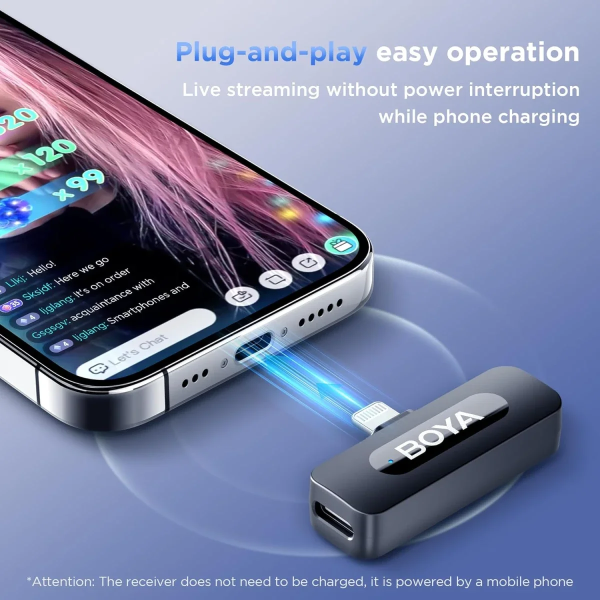 ميكروفون لافالير لاسلكي Boya BY-V3 Combo مع 2TX + 2RX ومدى 100 متر - Image 7
