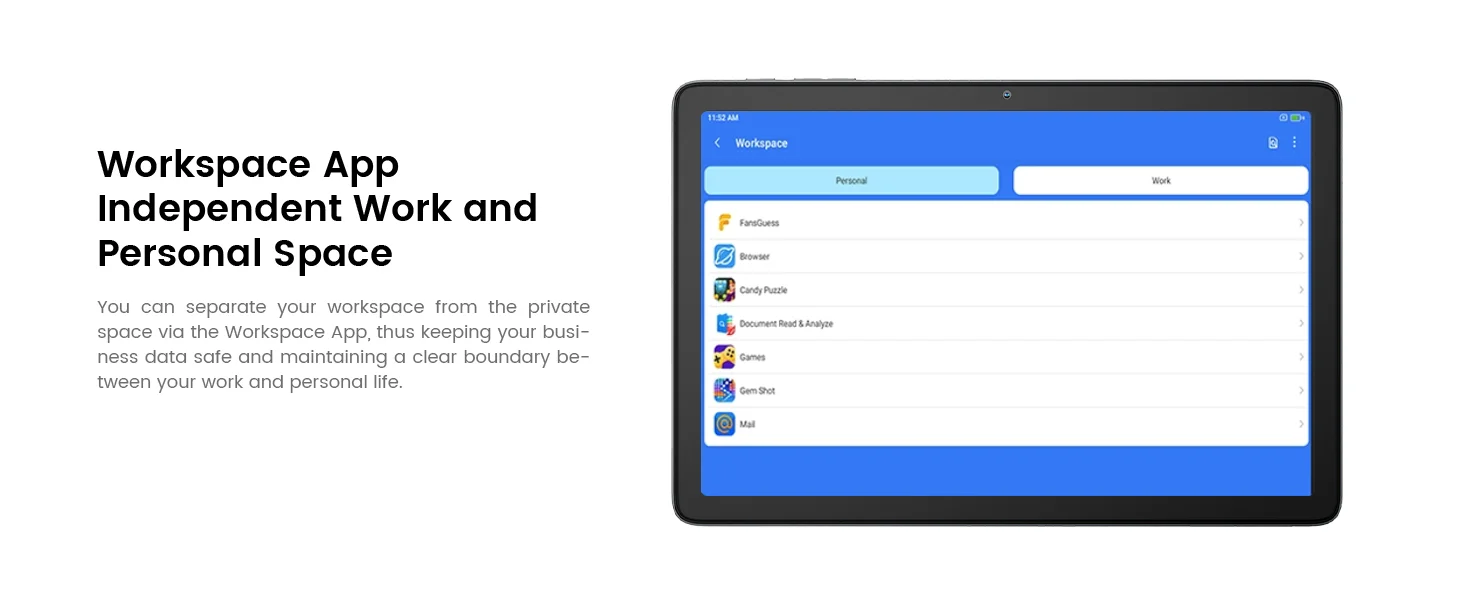 تابلت BlackView Tab 60 WiFi بشاشة 10.1 إنش، Android 14، رام 12GB، سعة 128GB، HD Plus، أزرق مع كيبورد Bluetooth - Image 20