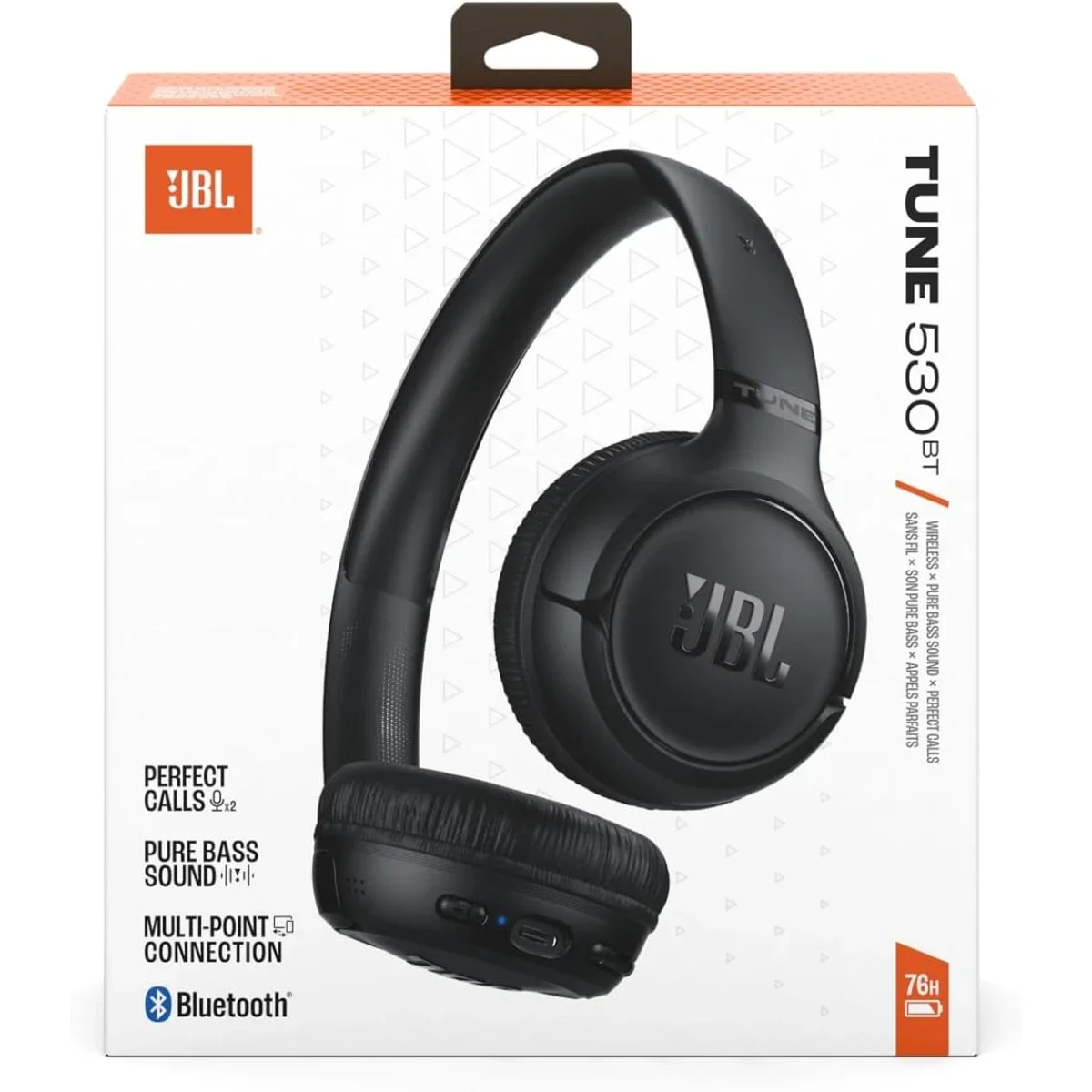 سماعات رأس لاسلكية فوق الأذن JBL Tune 530 BT بتقنية Bluetooth 6.0 وبطارية حتى 76 ساعة، أسود - Image 6