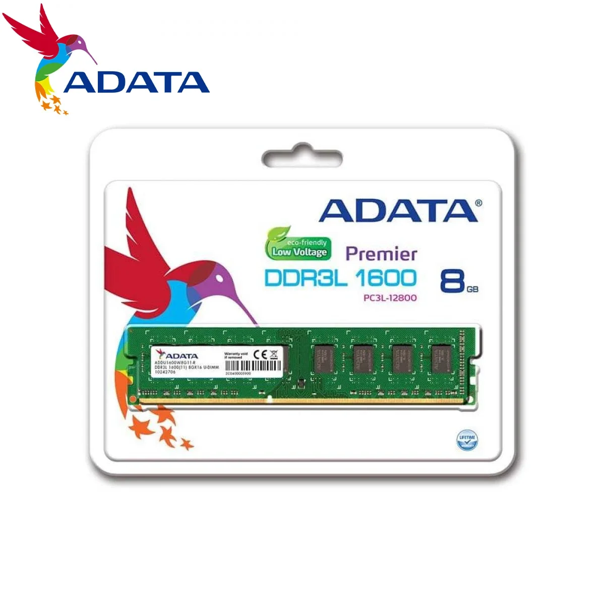 ذاكرة RAM مكتبية ADATA DDR3L U-DIMM بسعة 8 جيجابايت وسرعة 1600 ميجاهرتز