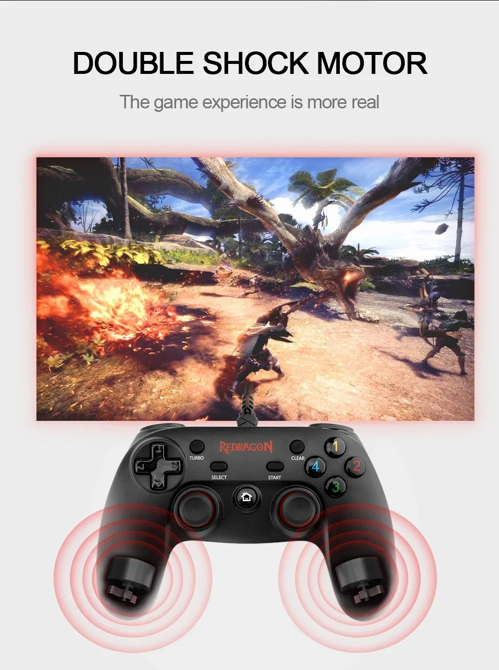 Redragon G807 Saturn Wired USB Game Controller with Dual Vibration - Thumbnail 8