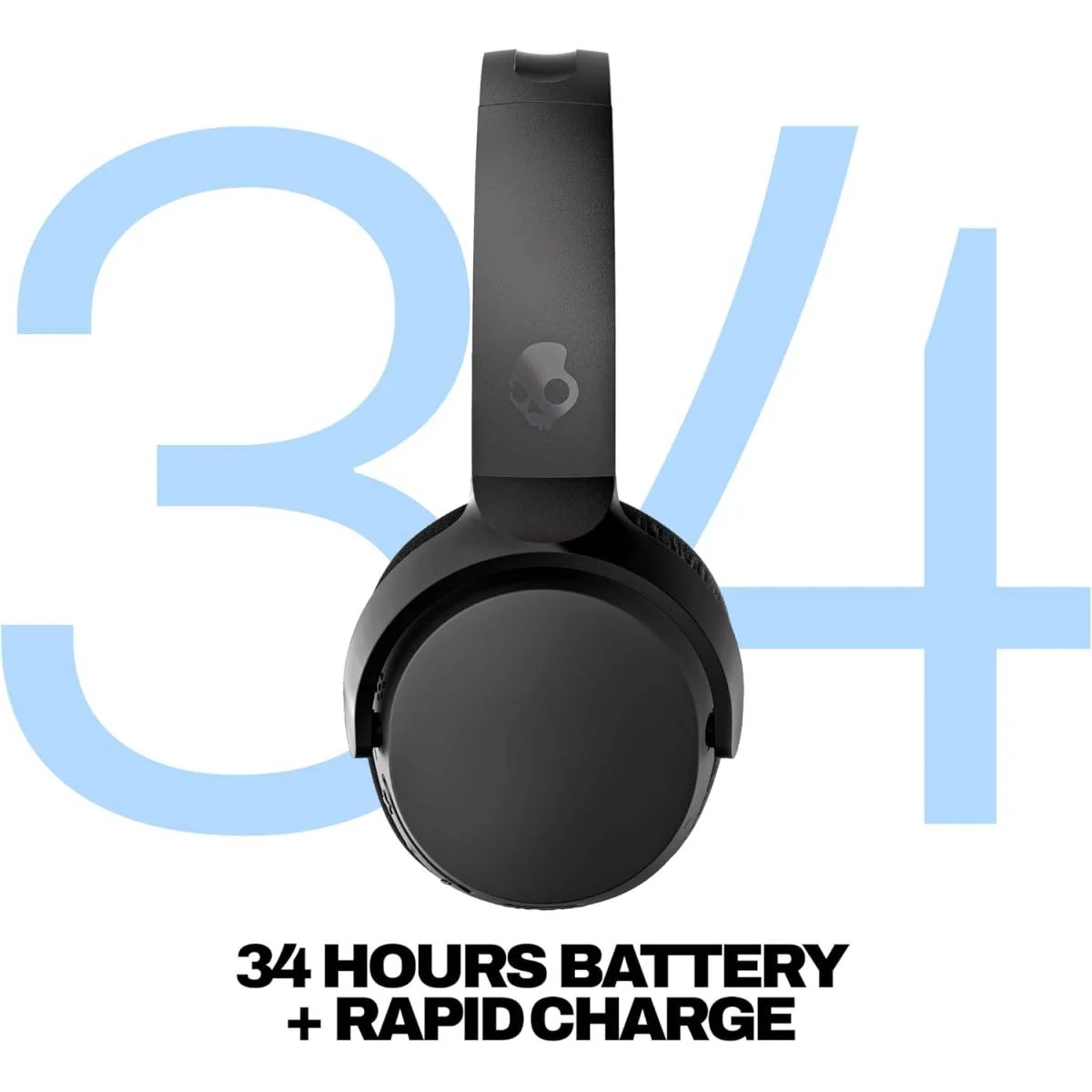 Skullcandy Riff Wireless 2 On-Ear Headphones with Mic, 34-Hour Battery, Black - Thumbnail 4
