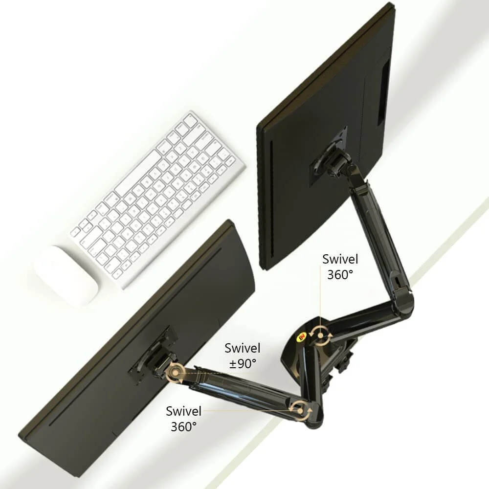 حامل مكتبي لشاشتين North Bayou F160 للشاشات مقاس 17-27 إنش - Image 7