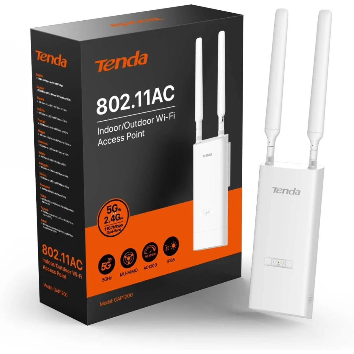 Tenda OAP1200 Indoor/Outdoor Dual-Band Access Point, 1167Mbps, 802.11ac Wave2 - Image 2